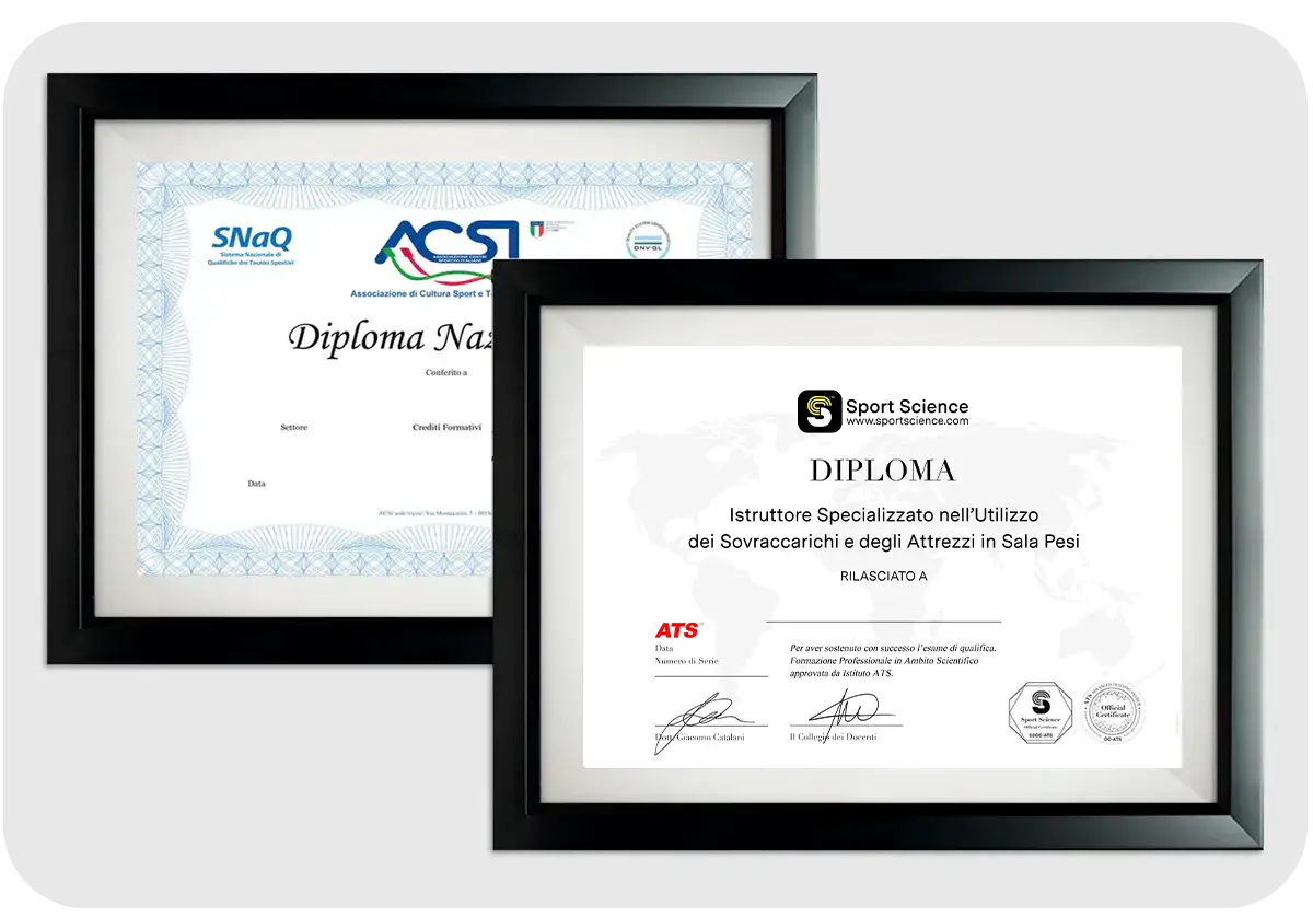 Diploma Sport Science e CONI istruttore sala pesi