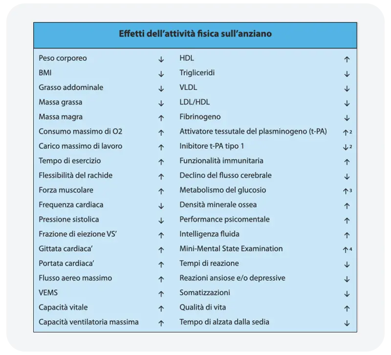 Effetti dell'attività fisica sull'anziano