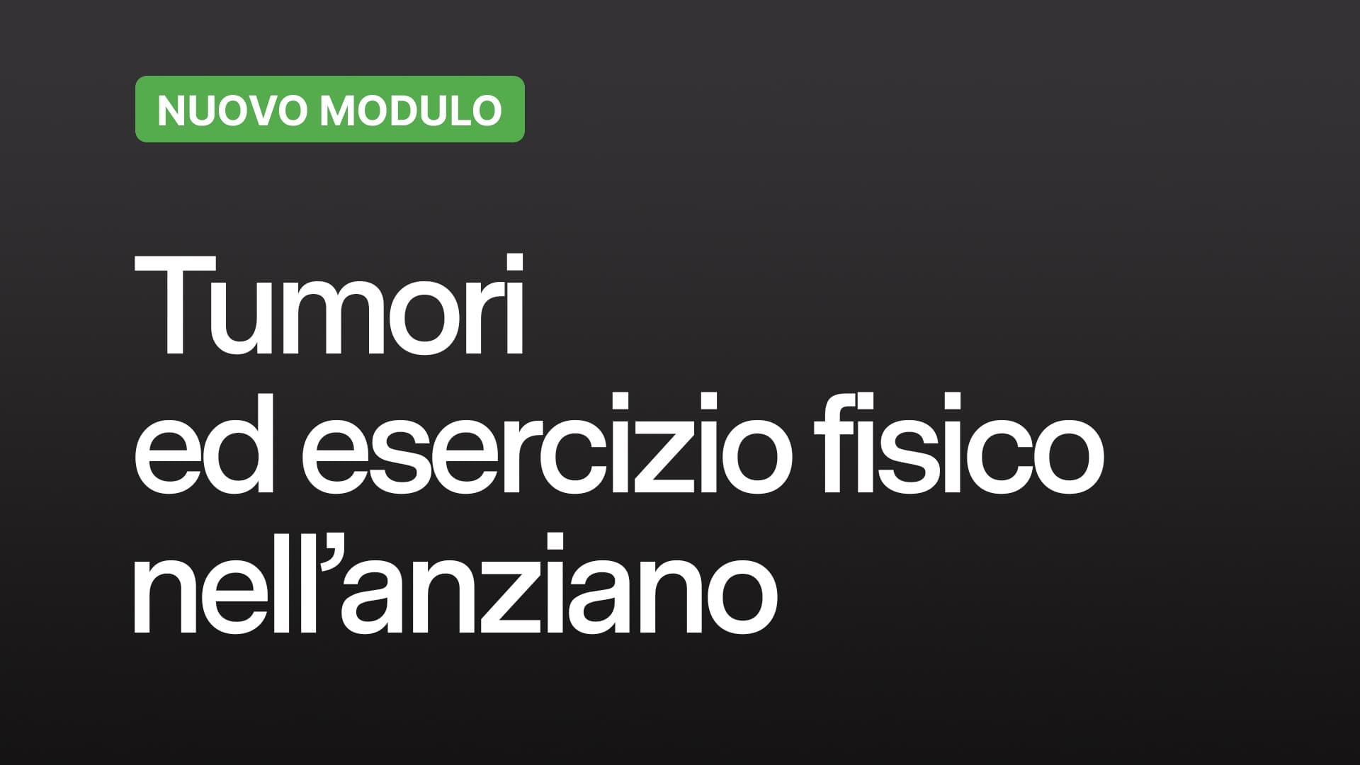 Tumori ed esercizio fisico nell'anziano